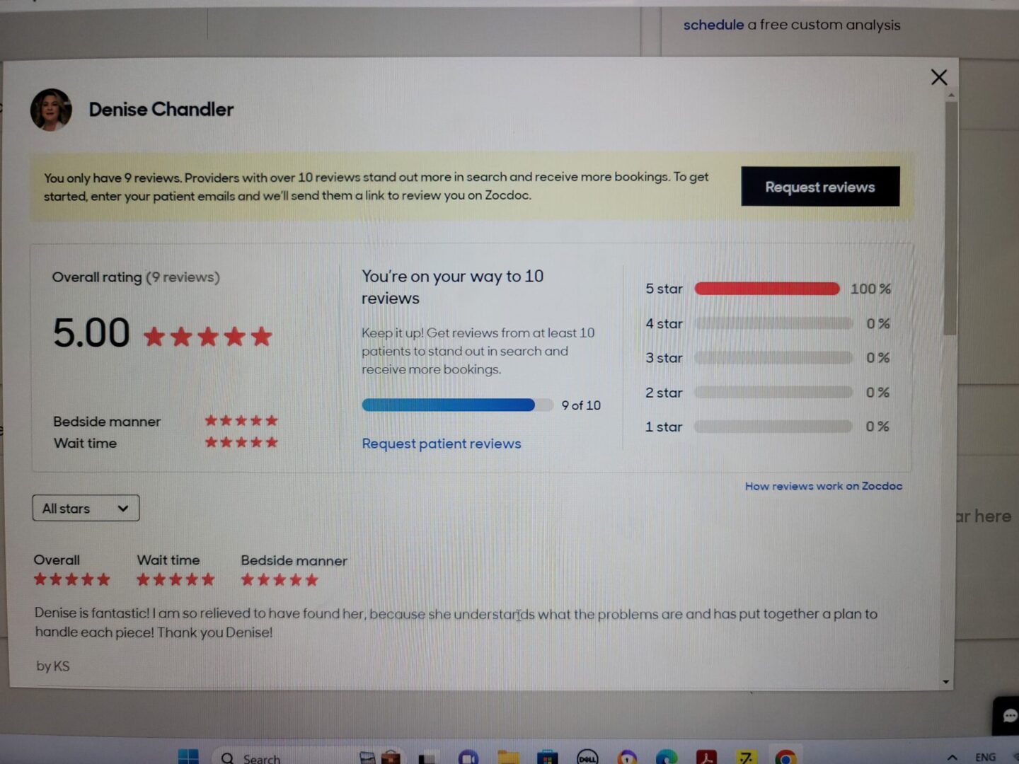 A computer screen with some ratings and reviews.